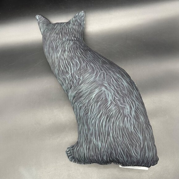 Black Cat Throw Pillow Stuffed Animal Creepy Halloween Bombay Kitty Decorative - Picture 4 of 10